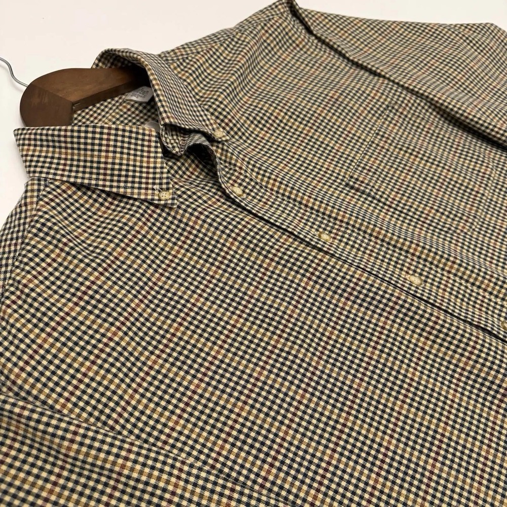 Viyella Fall Plaid Cotton Wool Blend Button Down Shirt Size M NWT MSRP $160